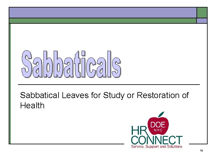 Sabbatical Leaves for Study or Restoration of Health 14 