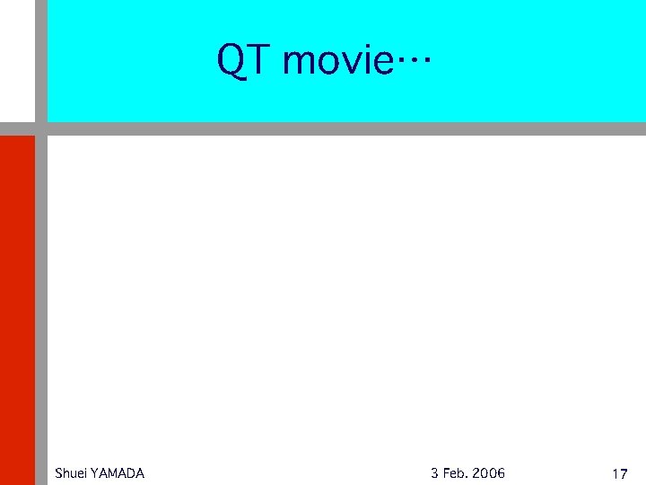 QT movie… Shuei YAMADA 3 Feb. 2006 17 