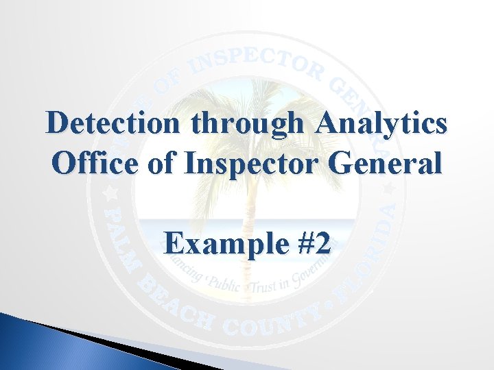 Detection through Analytics Office of Inspector General Example #2 