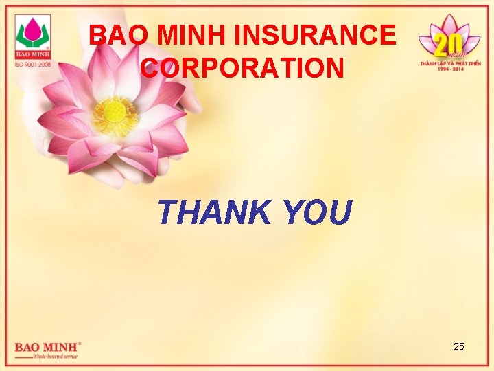 BAO MINH INSURANCE CORPORATION THANK YOU 25 