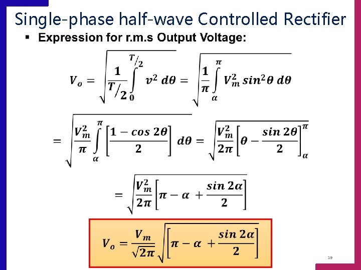 Single-phase half-wave Controlled Rectifier 19 