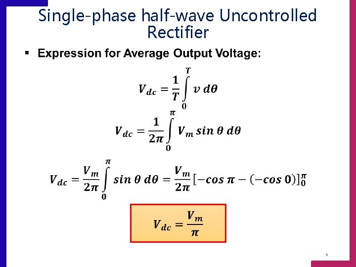 Single-phase half-wave Uncontrolled Rectifier 5 