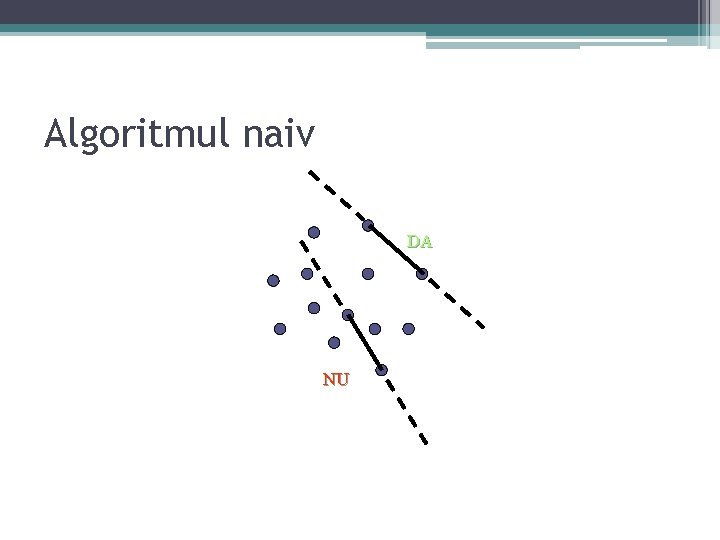 Algoritmul naiv DA NU Algoritmul naiv DA NU