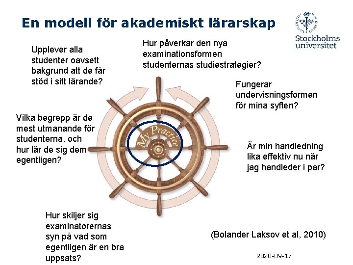 En modell för akademiskt lärarskap Upplever alla studenter oavsett bakgrund att de får stöd