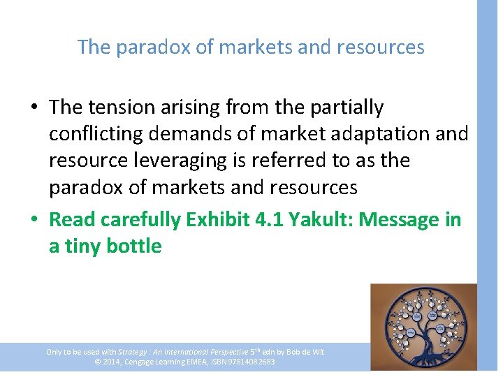 The paradox of markets and resources • The tension arising from the partially conflicting