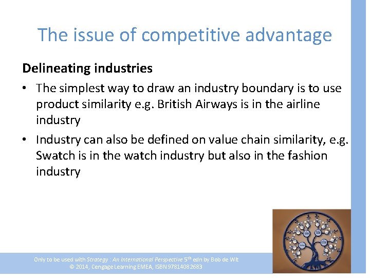 The issue of competitive advantage Delineating industries • The simplest way to draw an