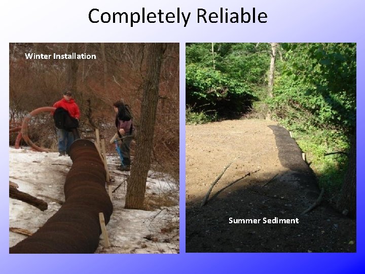 Completely Reliable Winter Installation Summer Sediment 