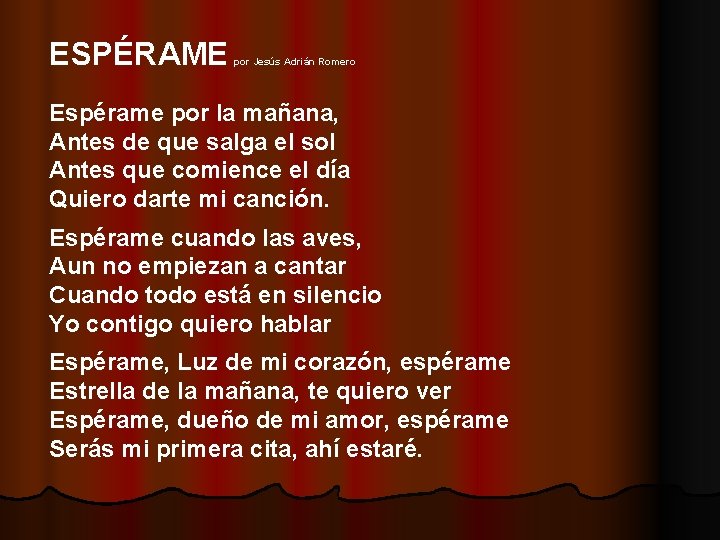 ESPÉRAME por Jesús Adrián Romero Espérame por la mañana, Antes de que salga el