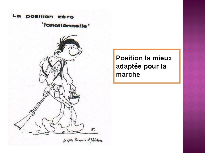 Position la mieux adaptée pour la marche 