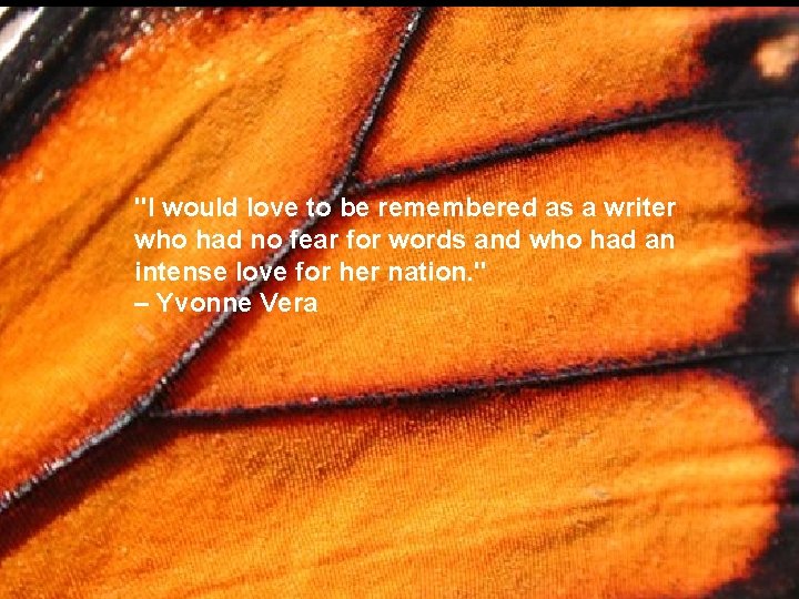 "I would love to be remembered as a writer who had no fear for