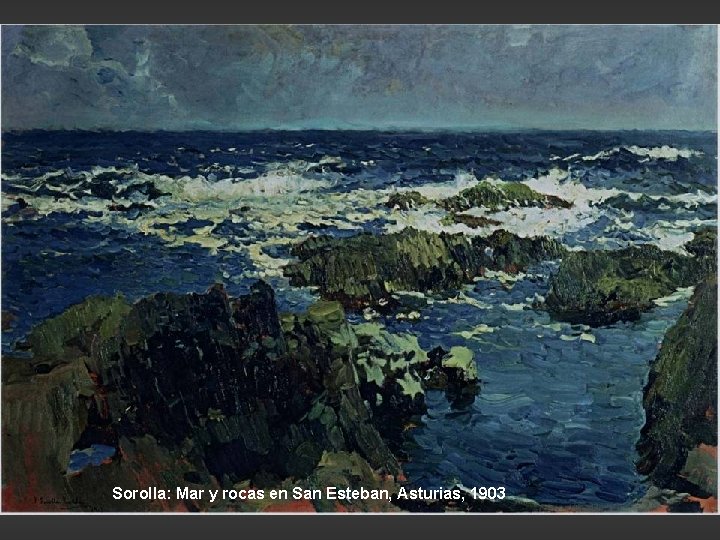 Sorolla: Mar y rocas en San Esteban, Asturias, 1903 