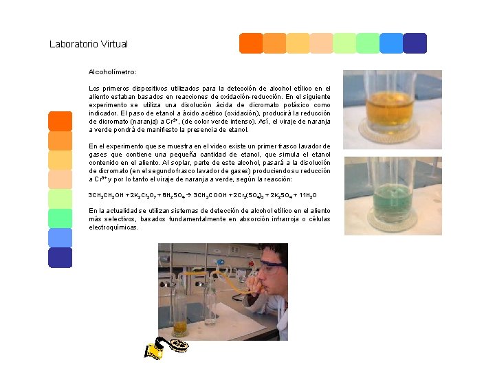 Laboratorio Virtual Alcoholímetro: Los primeros dispositivos utilizados para la detección de alcohol etílico en