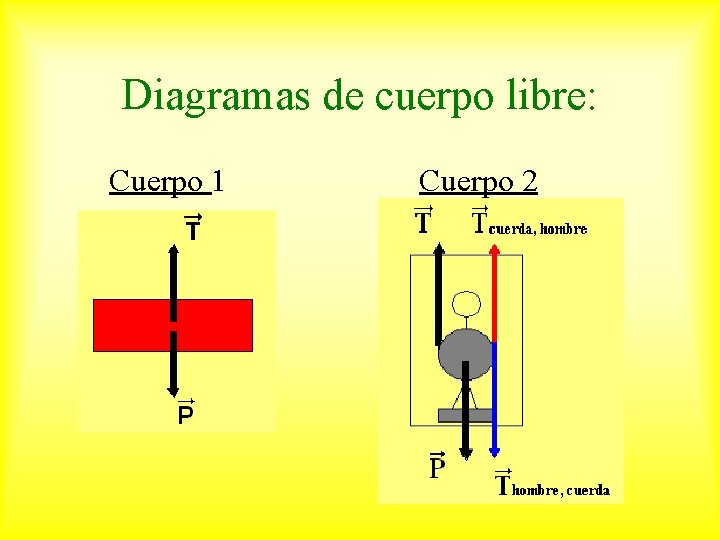 Diagramas de cuerpo libre: Cuerpo 1 Cuerpo 2 