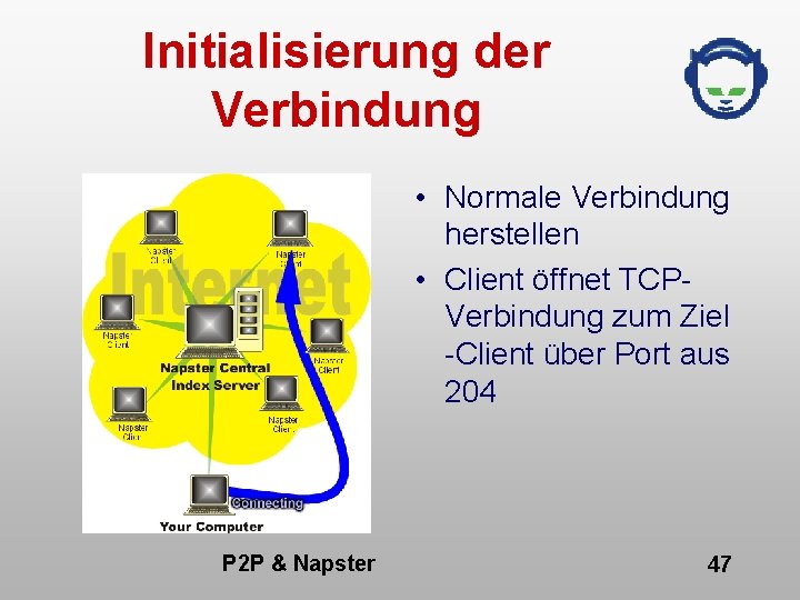 Initialisierung der Verbindung • Normale Verbindung herstellen • Client öffnet TCPVerbindung zum Ziel -Client