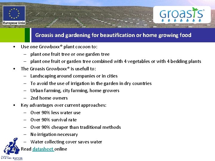 Groasis and gardening for beautification or home growing food • • Use one Growboxx®