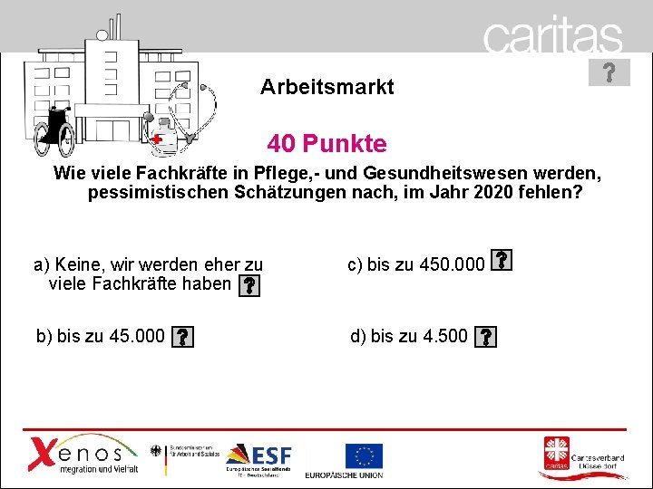 Arbeitsmarkt 40 Punkte Wie viele Fachkräfte in Pflege, - und Gesundheitswesen werden, pessimistischen Schätzungen