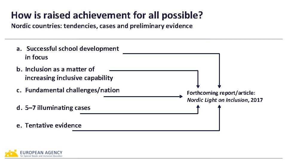 How is raised achievement for all possible? Nordic countries: tendencies, cases and preliminary evidence