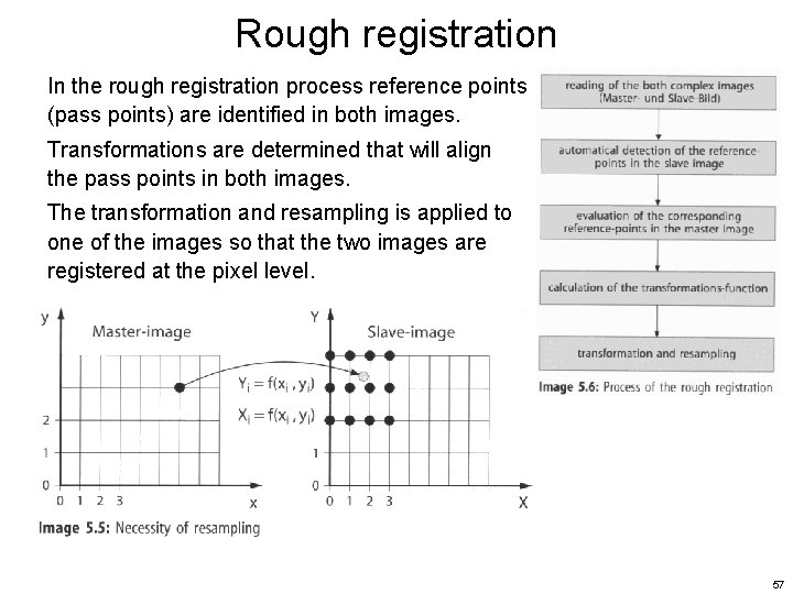 Rough registration In the rough registration process reference points (pass points) are identified in