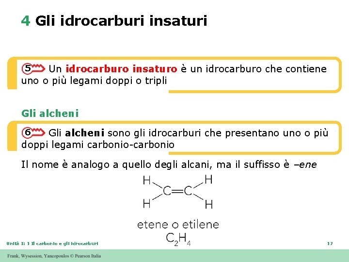 4 Gli idrocarburi insaturi Un idrocarburo insaturo è un idrocarburo che contiene uno o