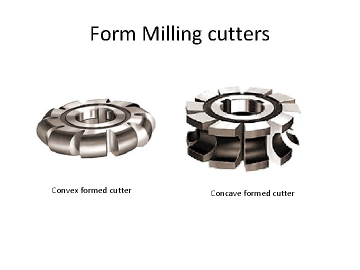 Form Milling cutters Convex formed cutter Concave formed cutter 