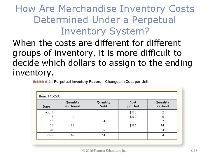 How Are Merchandise Inventory Costs Determined Under a Perpetual Inventory System? When the costs