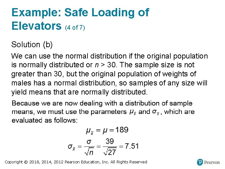 Example: Safe Loading of Elevators (4 of 7) Solution (b) We can use the