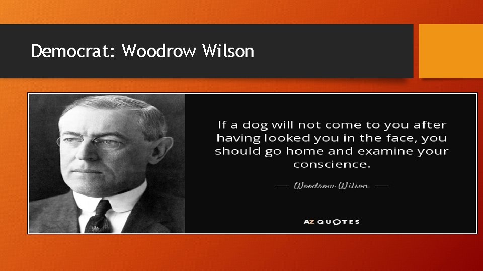 Democrat: Woodrow Wilson 