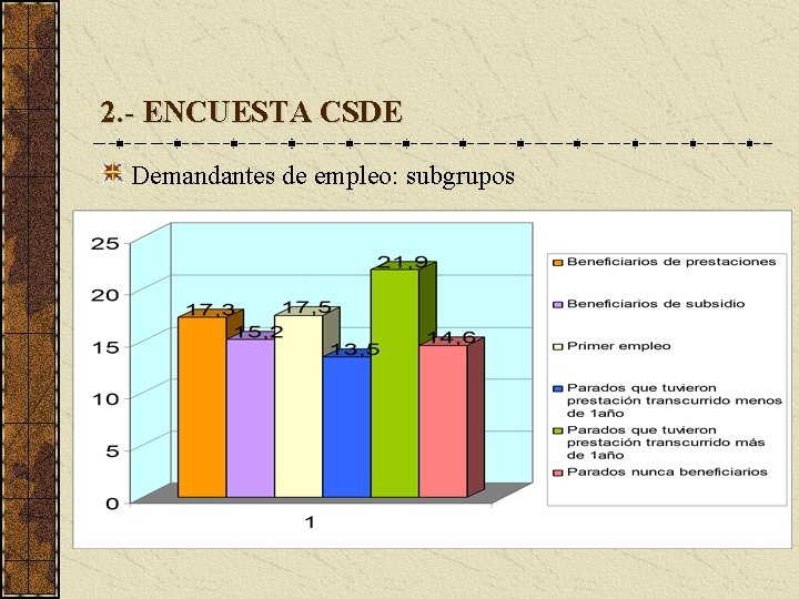 2. - ENCUESTA CSDE Demandantes de empleo: subgrupos 