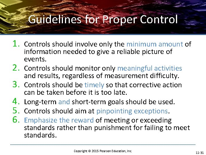 Guidelines for Proper Control 1. 2. 3. 4. 5. 6. Controls should involve only Guidelines for Proper Control 1. 2. 3. 4. 5. 6. Controls should involve only