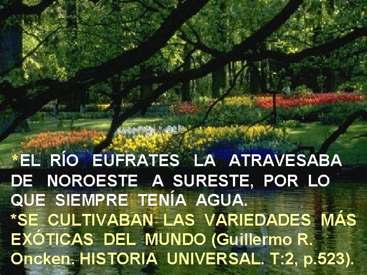 *EL RÍO EUFRATES LA ATRAVESABA DE NOROESTE A SURESTE, POR LO QUE SIEMPRE TENÍA