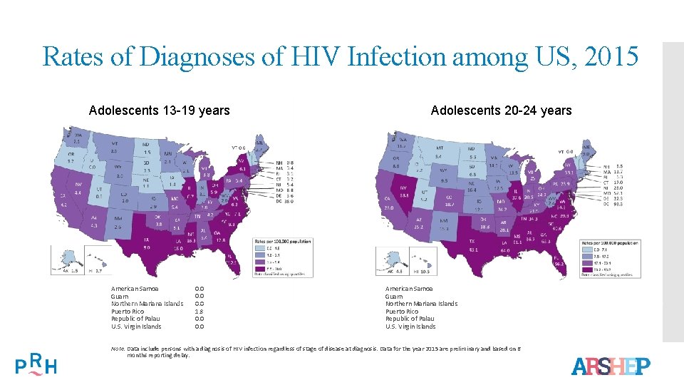 Rates of Diagnoses of HIV Infection among US, 2015 Adolescents 13 -19 years American