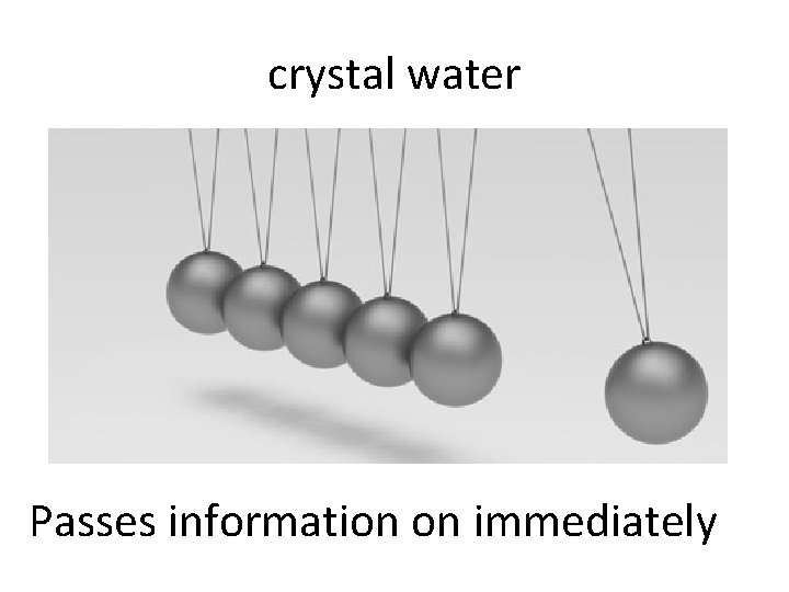 crystal water Passes information on immediately 
