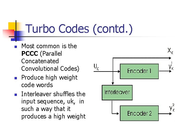 Turbo Codes (contd. ) n n n Most common is the PCCC (Parallel Concatenated Turbo Codes (contd. ) n n n Most common is the PCCC (Parallel Concatenated