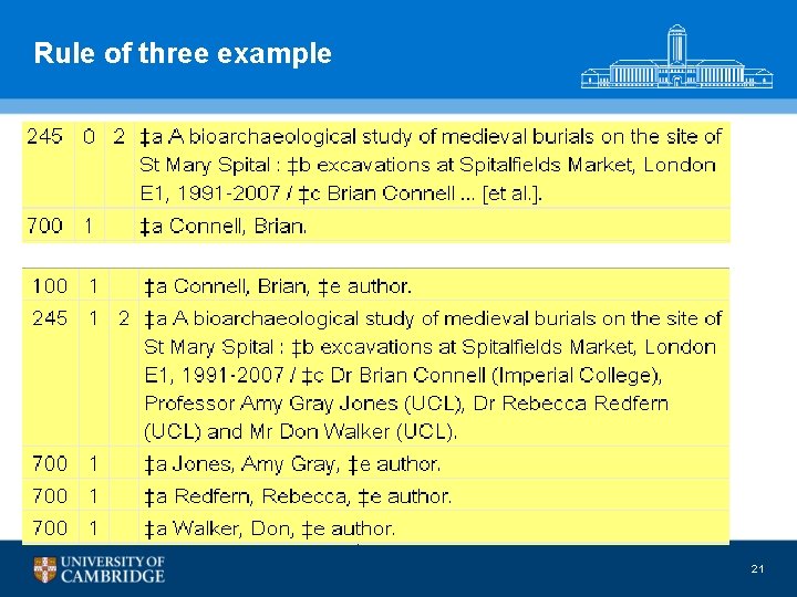 Rule of three example 21 