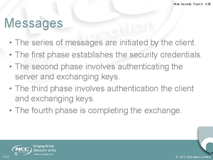 Web Security Topic 3 - 3. 35 Messages • The series of messages are