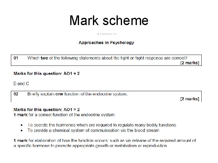 Mark scheme 