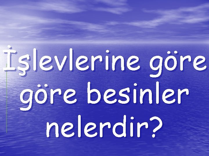 İşlevlerine göre besinler nelerdir? 