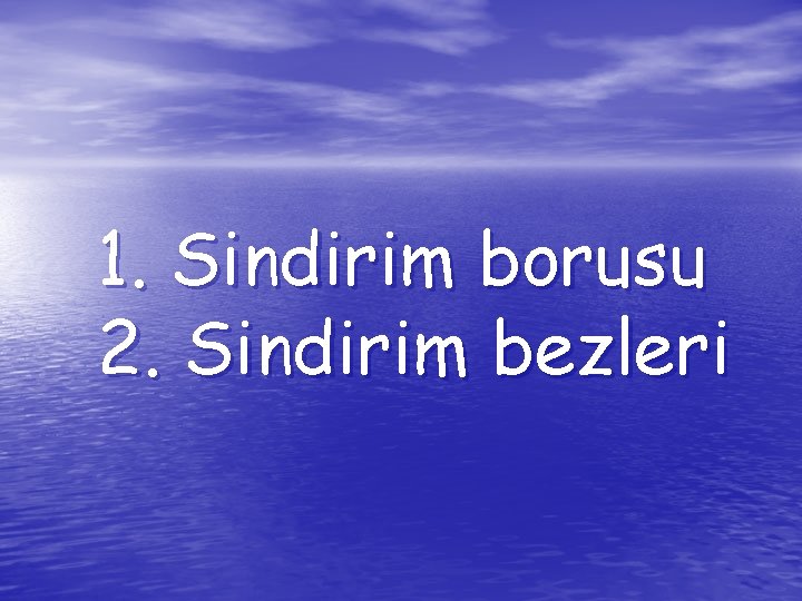 1. Sindirim borusu 2. Sindirim bezleri 