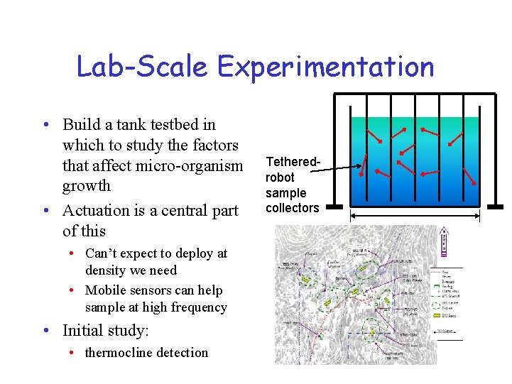 Lab-Scale Experimentation • Build a tank testbed in which to study the factors that