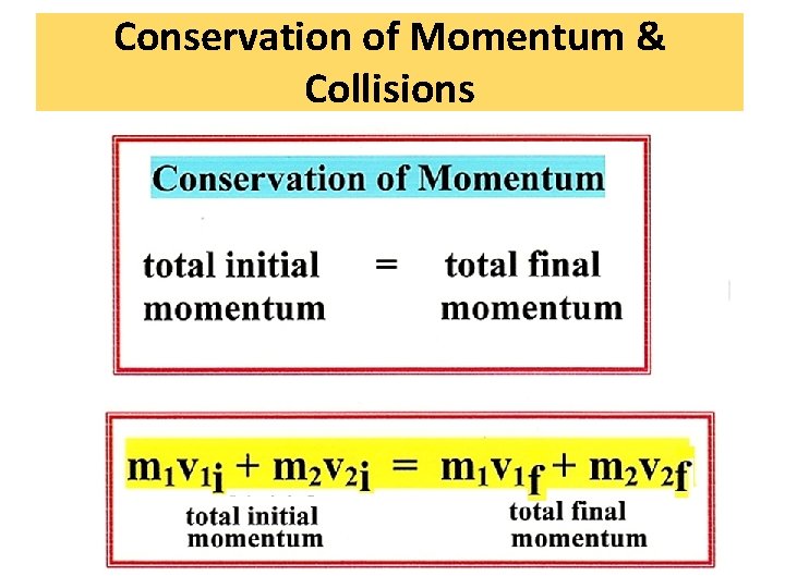 Conservation of Momentum & Collisions 