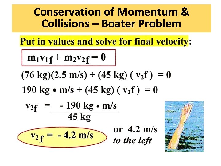 Conservation of Momentum & Collisions – Boater Problem 