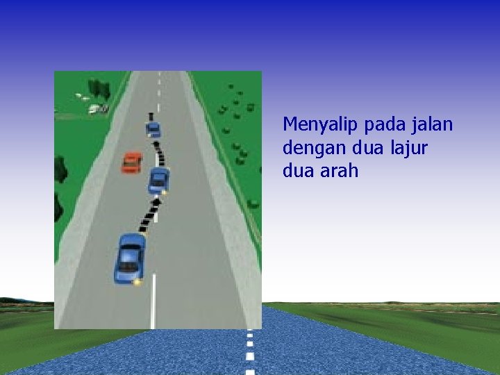 Menyalip pada jalan dengan dua lajur dua arah 