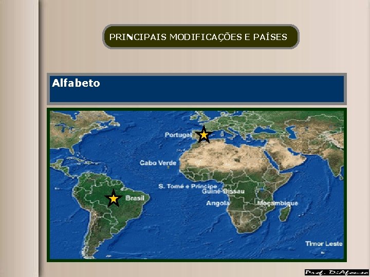 PRINCIPAIS MODIFICAÇÕES E PAÍSES Alfabeto 