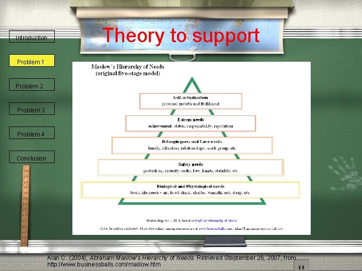 Introduction Theory to support Problem 1 Problem 2 Problem 3 Problem 4 Conclusion Alan