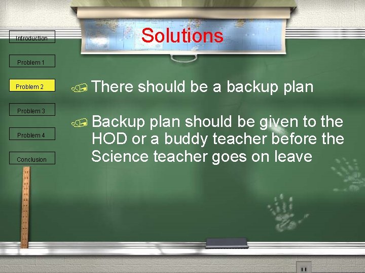 Solutions Introduction Problem 1 Problem 2 Problem 3 Problem 4 Conclusion / There should