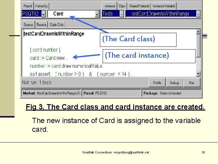 (The Card class) (The card instance) Fig 3. The Card class and card instance