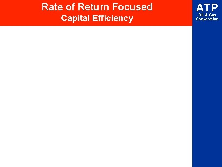 Rate of Return Focused Capital Efficiency ATP Oil & Gas Corporation 