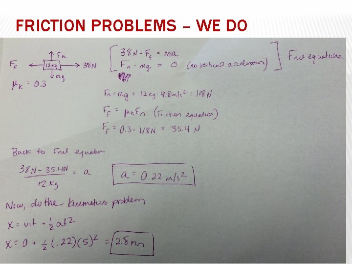 FRICTION PROBLEMS – WE DO 2) A 12 kg suitcase initially at rest is