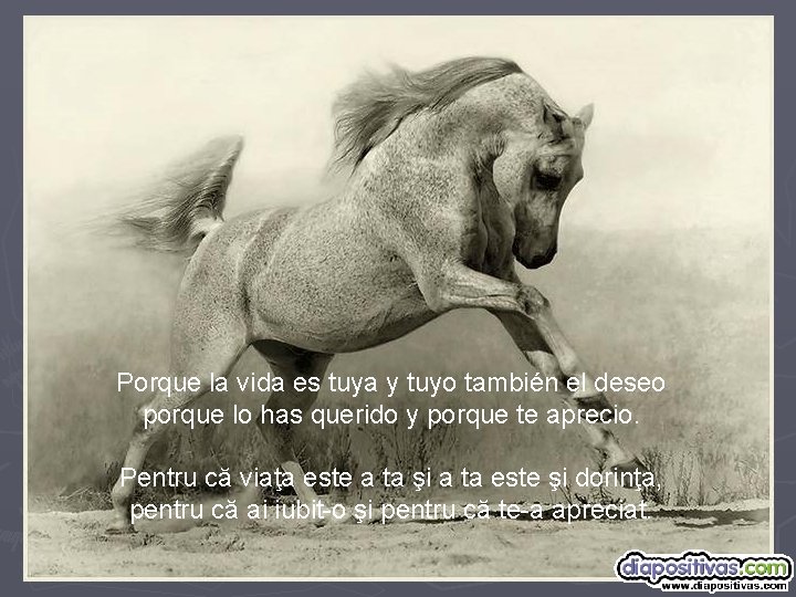 Porque la vida es tuya y tuyo también el deseo porque lo has querido