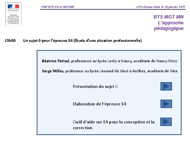 PNF BTS EB et MGTMN LPO Dorian-Paris le 25 janvier 2017 BTS MGT MN